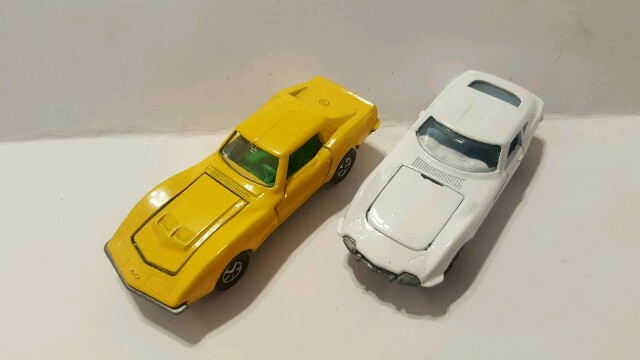 Corvette stingray and repainted Toyota