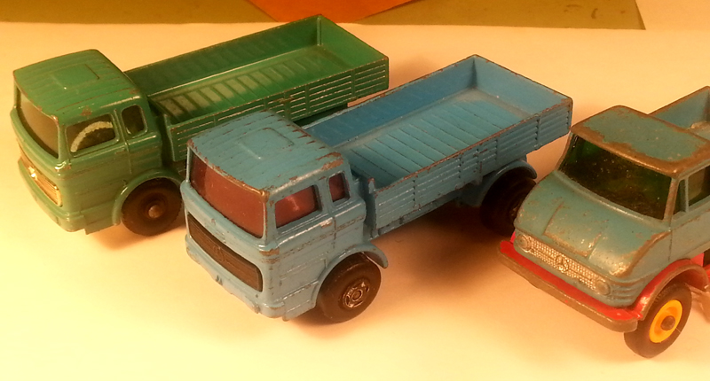 60 watt blue?? I probably should have included one of my playworn regular wheels, the blue truck looks a lot more like one of those than this minty.