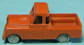 2C TOL OOO Autos Body Style #1 Orange Land Rover Pickup White Metal Wheels & Axels.JPG