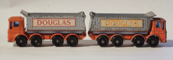 AEC tipper red - orange Douglas comparison