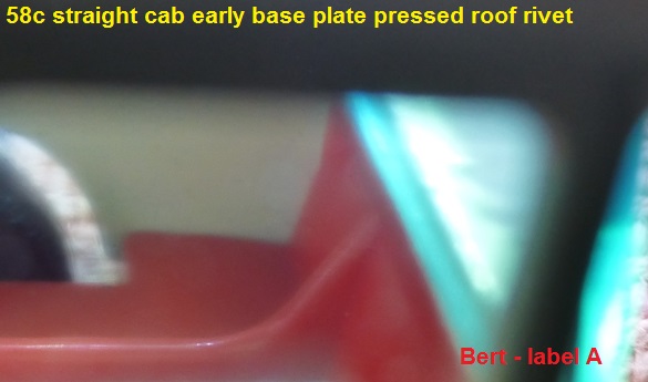 58c straight cab early base plate pressed roof rivet