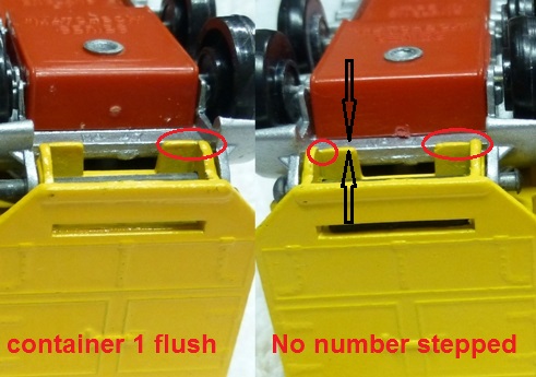 photo 2 47 SF container 1 flush and container with NO number has a step