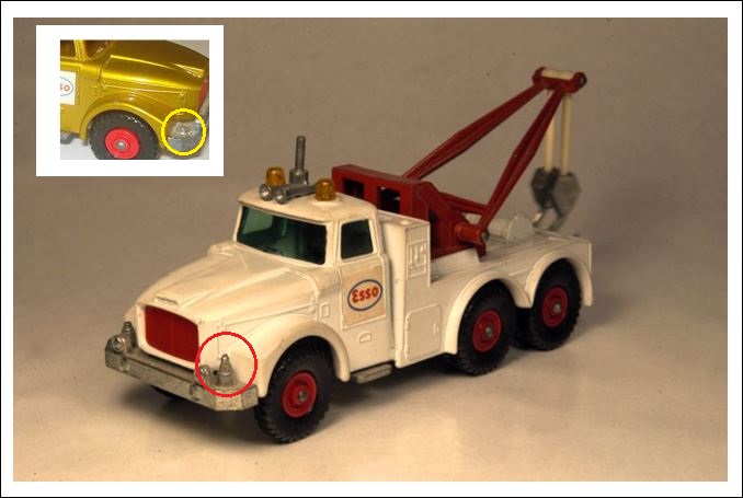 K2c earliest production in white , note casting differences circled