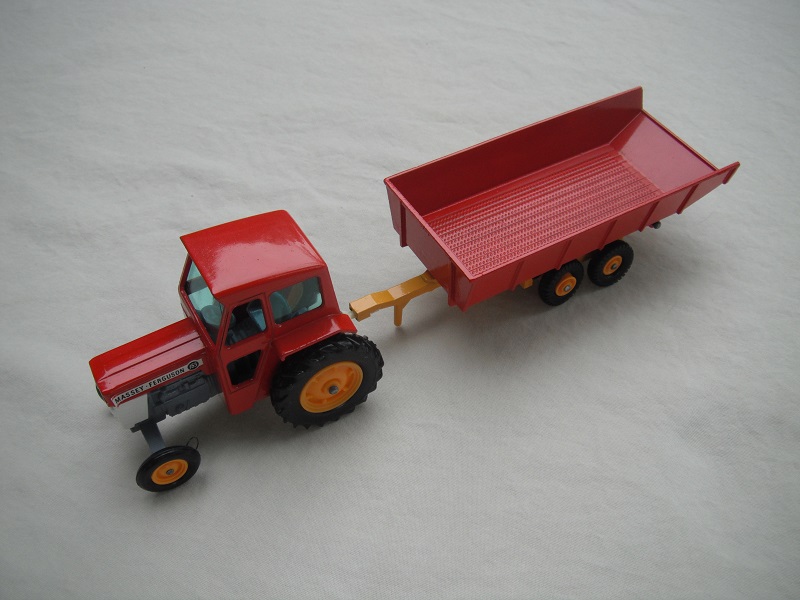 4. Red &amp; yellow tractor/gray base/BPT w/yellow hubs/Trailer w/textured red bed/yellow base #2.