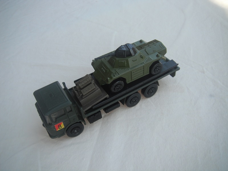 3. Oilve drab body/black base/5 spk whls/clr windows/olive grn int/blk ramp/olive green SF73 Weasel/&quot;8&quot;label.