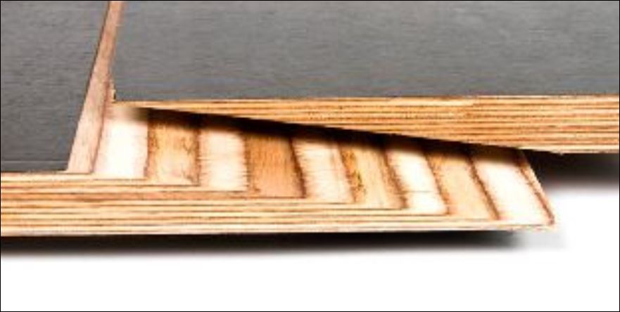 image 1 plywood scarf joint showing layers of veneers.JPG