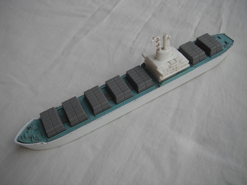 2. White hull/light blue deck/white superstructure/gray containers/1979 Lesney K311 Tanker &amp; K312 Container ship base/PP.