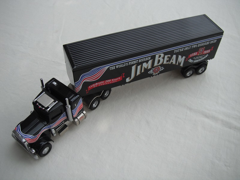 2. Black cab/chrome chassis/black rubber tires/black container/&quot;Jim Beam 200 years&quot; tempa.