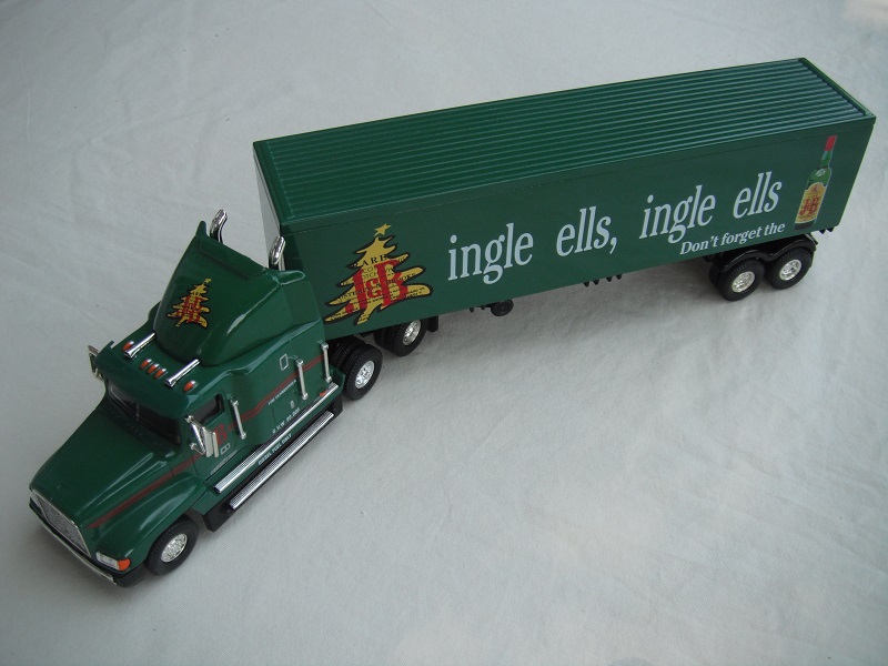 1. Dark green cab &amp; container/black chassis/black rubber tires/&quot;ingle ells ingle ells Don't forget the J&amp;B&quot; tempa.