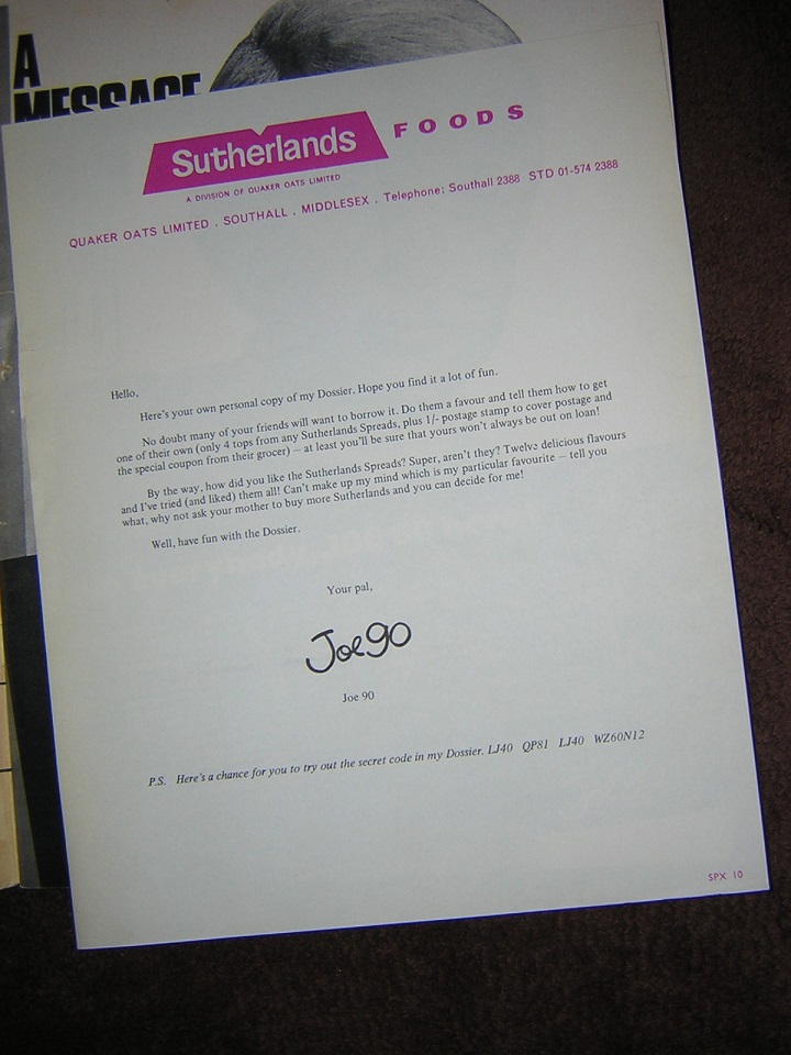 joe 90 sutherland foods letter