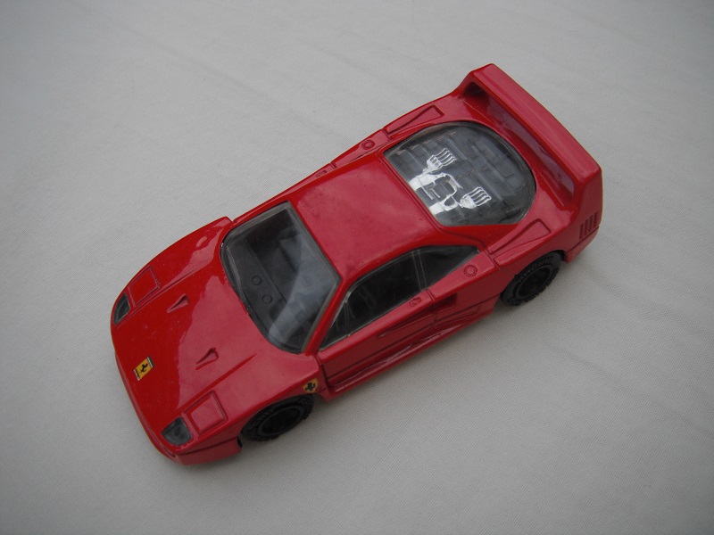 4. Red body/Specials/black China base/racing special black whls/clr windows/blk int/chrome engine/sml Ferrari on hood &amp; sides.