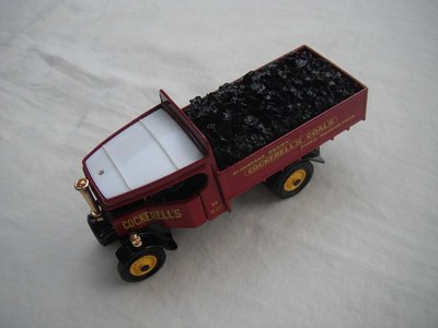 6. Foden Steam Wagon/Dark red body/white roof/black base/YAS12 China/yellow wheels/load of coal.