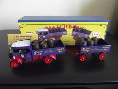 ATM31 1922 Foden Steam Wagon 'Melbourne Ales' with trailer Purple 'coat of arms'.jpg