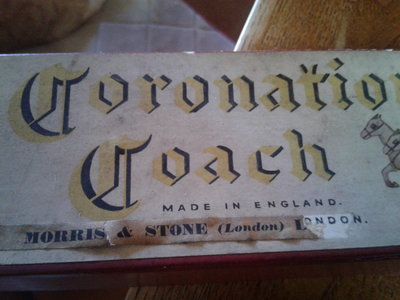 Morris Stone label on Coronation Coach