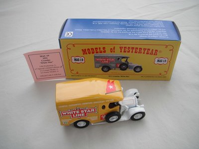 2. 1911 Crossley Truck - Yellow body/white hood &amp; base/white 12spoke wheels/England.   1 of 7.