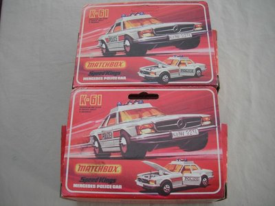 K61A Mercedes 350SLC Police Car boxes Police or Polizei variations