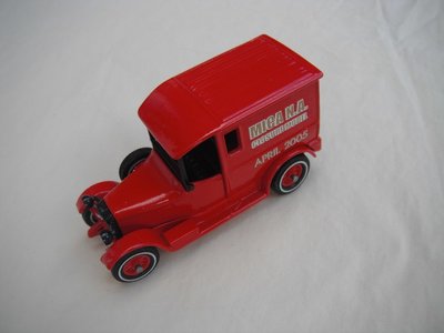 Y5-4 1927 Talbot Van (red body &amp; roof/black seat &amp; components/red 12 spk WW whls/red base). 1/25 Sp. Ed.