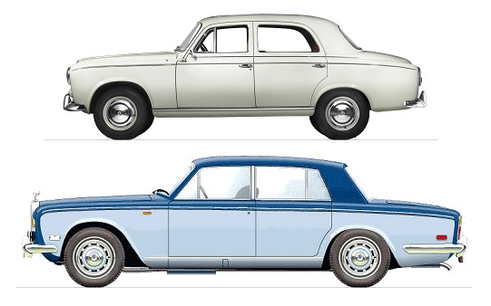 1955 Peugeot 403 and Silver Shadow.jpg
